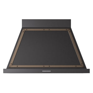ILVE Nostalgie II Noblesse 40-Inch Canopy Wall-Mount Ducted Range Hood, 600 CFM, Glossy Black with Burnished Trim, UANB40BKB