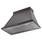 ILVE Nostalgie II Noblesse 40-Inch Canopy Wall-Mount Ducted Range Hood, 600 CFM, Glossy Black with Burnished Trim, UANB40BKB