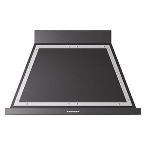 ILVE Nostalgie II Noblesse 40-Inch Canopy Wall-Mount Ducted Range Hood, 600 CFM, Glossy Black with Chrome Trim, UANB40BKC