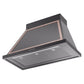 ILVE Nostalgie II Noblesse 40-Inch Canopy Wall-Mount Ducted Range Hood, 600 CFM, Glossy Black with Copper Trim, UANB40BKP