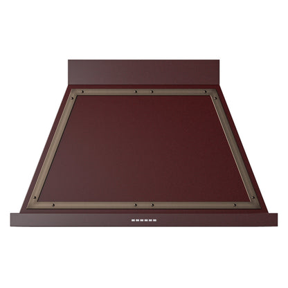 ILVE Nostalgie II Noblesse 40-Inch Canopy Wall-Mount Ducted Range Hood, 600 CFM, Burgundy with Burnished Trim, UANB40BUB