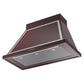 ILVE Nostalgie II Noblesse 40-Inch Canopy Wall-Mount Ducted Range Hood, 600 CFM, Burgundy with Chrome Trim, UANB40BUC