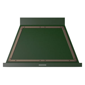 ILVE Nostalgie II Noblesse 40-Inch Canopy Wall-Mount Ducted Range Hood, 600 CFM, Emerald Green with Burnished Trim, UANB40EGB