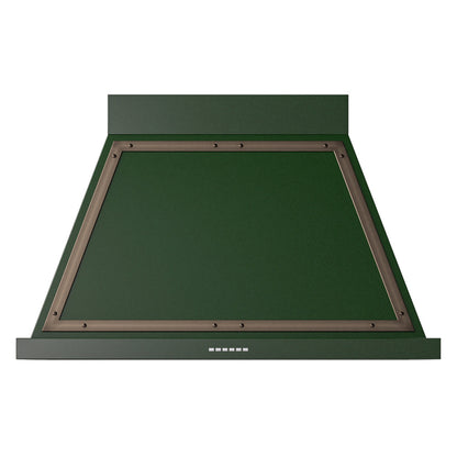 ILVE Nostalgie II Noblesse 40-Inch Canopy Wall-Mount Ducted Range Hood, 600 CFM, Emerald Green with Burnished Trim, UANB40EGB