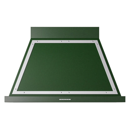 ILVE Nostalgie II Noblesse 40-Inch Canopy Wall-Mount Ducted Range Hood, 600 CFM, Emerald Green with Chrome Trim, UANB40EGC