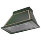 ILVE Nostalgie II Noblesse 40-Inch Canopy Wall-Mount Ducted Range Hood, 600 CFM, Emerald Green with Brass Trim, UANB40EGG