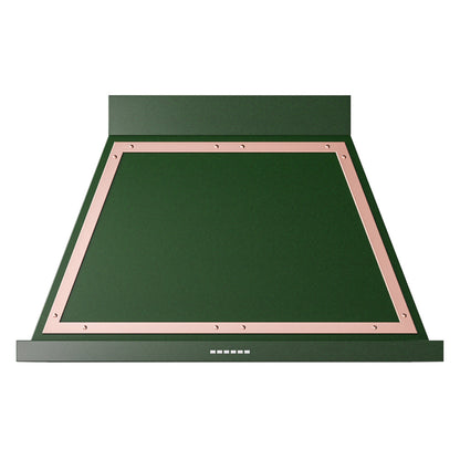 ILVE Nostalgie II Noblesse 40-Inch Canopy Wall-Mount Ducted Range Hood, 600 CFM, Emerald Green with Copper Trim, UANB40EGP