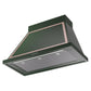 ILVE Nostalgie II Noblesse 40-Inch Canopy Wall-Mount Ducted Range Hood, 600 CFM, Emerald Green with Copper Trim, UANB40EGP