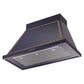 ILVE Nostalgie II Noblesse 40-Inch Canopy Wall-Mount Ducted Range Hood, 600 CFM, Midnight Blue with Burnished Trim, UANB40MBB