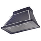 ILVE Nostalgie II Noblesse 40-Inch Canopy Wall-Mount Ducted Range Hood, 600 CFM, Midnight Blue with Chrome Trim, UANB40MBC