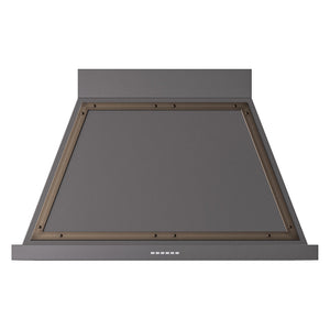 ILVE Nostalgie II Noblesse 40-Inch Canopy Wall-Mount Ducted Range Hood, 600 CFM, Graphite Matte with Burnished Trim, UANB40MGB