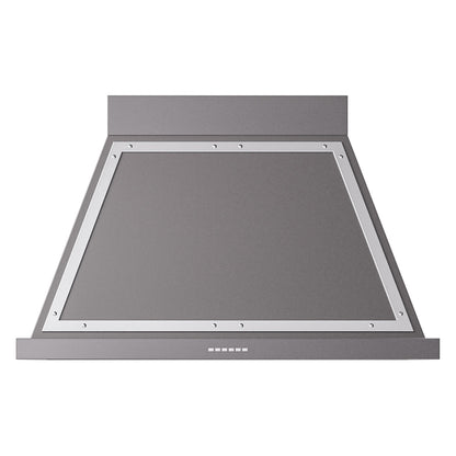 ILVE Nostalgie II Noblesse 40-Inch Canopy Wall-Mount Ducted Range Hood, 600 CFM, Graphite Matte with Chrome Trim, UANB40MGC