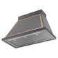ILVE Nostalgie II Noblesse 40-Inch Canopy Wall-Mount Ducted Range Hood, 600 CFM, Graphite Matte with Brass Trim, UANB40MGG