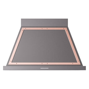 ILVE Nostalgie II Noblesse 40-Inch Canopy Wall-Mount Ducted Range Hood, 600 CFM, Graphite Matte with Copper Trim, UANB40MGP