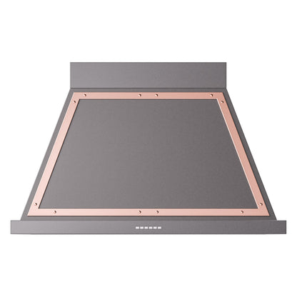 ILVE Nostalgie II Noblesse 40-Inch Canopy Wall-Mount Ducted Range Hood, 600 CFM, Graphite Matte with Copper Trim, UANB40MGP
