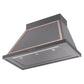 ILVE Nostalgie II Noblesse 40-Inch Canopy Wall-Mount Ducted Range Hood, 600 CFM, Graphite Matte with Copper Trim, UANB40MGP