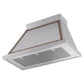 ILVE Nostalgie II Noblesse 40-Inch Canopy Wall-Mount Ducted Range Hood, 600 CFM, Stainless Steel with Burnished Trim, UANB40SSB