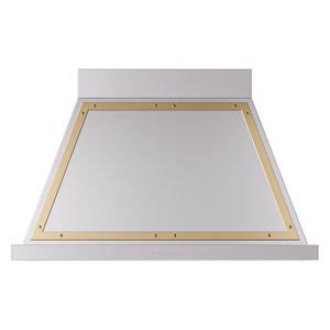 ILVE Nostalgie II Noblesse 40-Inch Canopy Wall-Mount Ducted Range Hood, 600 CFM, Stainless Steel with Brass Trim, UANB40SSG