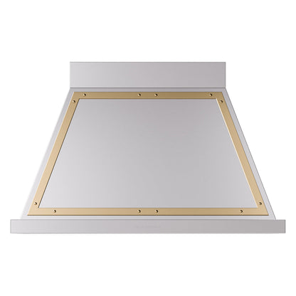 ILVE Nostalgie II Noblesse 40-Inch Canopy Wall-Mount Ducted Range Hood, 600 CFM, Stainless Steel with Brass Trim, UANB40SSG