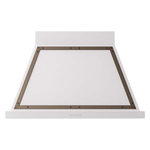 ILVE Nostalgie II Noblesse 40-Inch Canopy Wall-Mount Ducted Range Hood, 600 CFM, White with Burnished Trim, UANB40WHB
