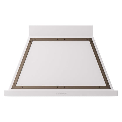 ILVE Nostalgie II Noblesse 40-Inch Canopy Wall-Mount Ducted Range Hood, 600 CFM, White with Burnished Trim, UANB40WHB