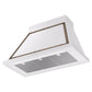 ILVE Nostalgie II Noblesse 40-Inch Canopy Wall-Mount Ducted Range Hood, 600 CFM, White with Burnished Trim, UANB40WHB