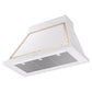 ILVE Nostalgie II Noblesse 40-Inch Canopy Wall-Mount Ducted Range Hood, 600 CFM, White with Brass Trim, UANB40WHG