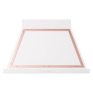 ILVE Nostalgie II Noblesse 40-Inch Canopy Wall-Mount Ducted Range Hood, 600 CFM, White with Copper Trim, UANB40WHP