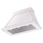 ILVE Nostalgie II Noblesse 40-Inch Canopy Wall-Mount Ducted Range Hood, 600 CFM, White with Copper Trim, UANB40WHP