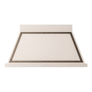 ILVE Nostalgie II Noblesse 48-Inch Canopy Wall-Mount Ducted Range Hood, 600 CFM, Antique White with Burnished Trim, UANB48AWB
