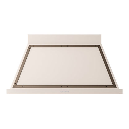 ILVE Nostalgie II Noblesse 48-Inch Canopy Wall-Mount Ducted Range Hood, 600 CFM, Antique White with Burnished Trim, UANB48AWB