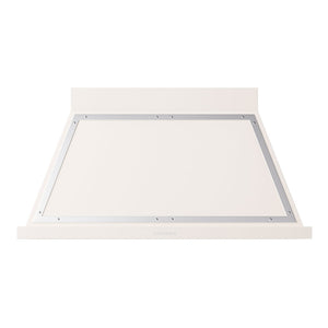 ILVE Nostalgie II Noblesse 48-Inch Canopy Wall-Mount Ducted Range Hood, 600 CFM, Antique White with Chrome Trim, UANB48AWC