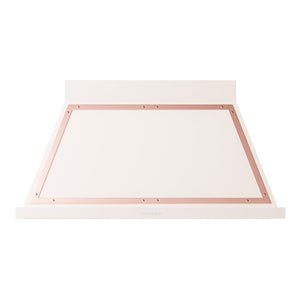 ILVE Nostalgie II Noblesse 48-Inch Canopy Wall-Mount Ducted Range Hood, 600 CFM, Antique White with Copper Trim, UANB48AWP