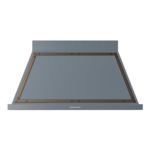 ILVE Nostalgie II Noblesse 48-Inch Canopy Wall-Mount Ducted Range Hood, 600 CFM, Blue Grey with Burnished Trim, UANB48BGB