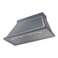 ILVE Nostalgie II Noblesse 48-Inch Canopy Wall-Mount Ducted Range Hood, 600 CFM, Blue Grey with Copper Trim, UANB48BGP