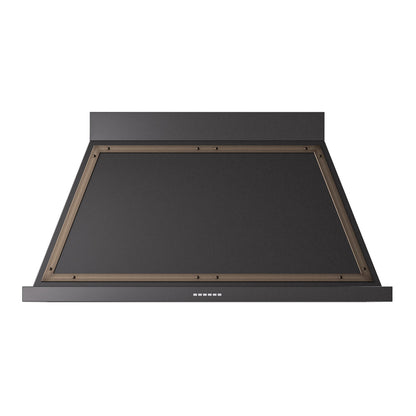 ILVE Nostalgie II Noblesse 48-Inch Canopy Wall-Mount Ducted Range Hood, 600 CFM, Glossy Black with Burnished Trim, UANB48BKB