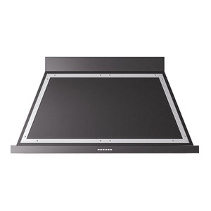 ILVE Nostalgie II Noblesse 48-Inch Canopy Wall-Mount Ducted Range Hood, 600 CFM, Glossy Black with Chrome Trim, UANB48BKC