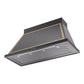 ILVE Nostalgie II Noblesse 48-Inch Canopy Wall-Mount Ducted Range Hood, 600 CFM, Glossy Black with Brass Trim, UANB48BKG