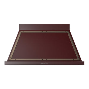 ILVE Nostalgie II Noblesse 48-Inch Canopy Wall-Mount Ducted Range Hood, 600 CFM, Burgundy with Burnished Trim, UANB48BUB