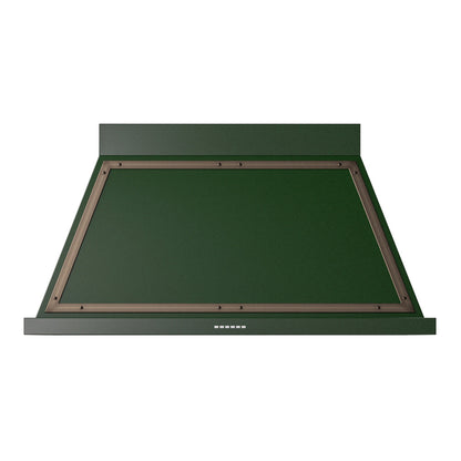 ILVE Nostalgie II Noblesse 48-Inch Canopy Wall-Mount Ducted Range Hood, 600 CFM, Emerald Green with Burnished Trim, UANB48EGB