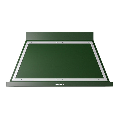 ILVE Nostalgie II Noblesse 48-Inch Canopy Wall-Mount Ducted Range Hood, 600 CFM, Emerald Green with Chrome Trim, UANB48EGC