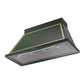 ILVE Nostalgie II Noblesse 48-Inch Canopy Wall-Mount Ducted Range Hood, 600 CFM, Emerald Green with Brass Trim, UANB48EGG