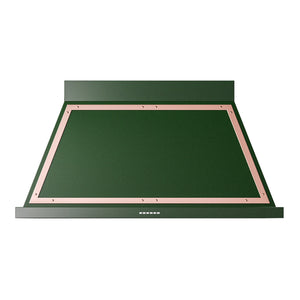 ILVE Nostalgie II Noblesse 48-Inch Canopy Wall-Mount Ducted Range Hood, 600 CFM, Emerald Green with Copper Trim, UANB48EGP