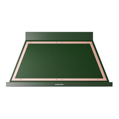 ILVE Nostalgie II Noblesse 48-Inch Canopy Wall-Mount Ducted Range Hood, 600 CFM, Emerald Green with Copper Trim, UANB48EGP