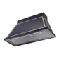 ILVE Nostalgie II Noblesse 48-Inch Canopy Wall-Mount Ducted Range Hood, 600 CFM, Midnight Blue with Brass Trim, UANB48MBG