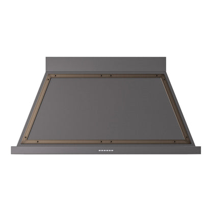 ILVE Nostalgie II Noblesse 48-Inch Canopy Wall-Mount Ducted Range Hood, 600 CFM, Graphite Matte with Burnished Trim, UANB48MGB