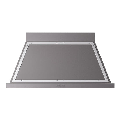 ILVE Nostalgie II Noblesse 48-Inch Canopy Wall-Mount Ducted Range Hood, 600 CFM, Graphite Matte with Chrome Trim, UANB48MGC