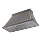 ILVE Nostalgie II Noblesse 48-Inch Canopy Wall-Mount Ducted Range Hood, 600 CFM, Graphite Matte with Brass Trim, UANB48MGG