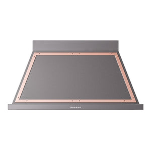 ILVE Nostalgie II Noblesse 48-Inch Canopy Wall-Mount Ducted Range Hood, 600 CFM, Graphite Matte with Copper Trim, UANB48MGP