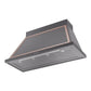 ILVE Nostalgie II Noblesse 48-Inch Canopy Wall-Mount Ducted Range Hood, 600 CFM, Graphite Matte with Copper Trim, UANB48MGP